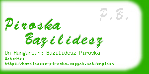 piroska bazilidesz business card